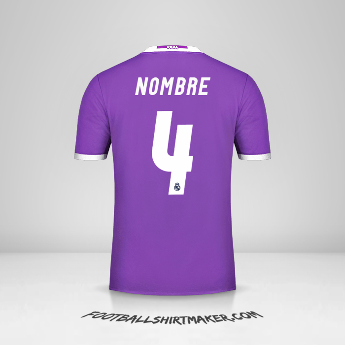 Jersey Real Madrid CF 2016/17 Visita -  nombre - 4
