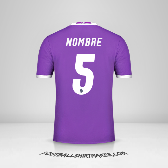 Jersey Real Madrid CF 2016/17 Visita -  nombre - 5