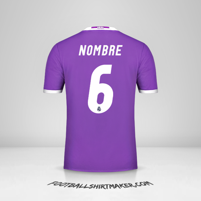 Jersey Real Madrid CF 2016/17 Visita -  nombre - 6