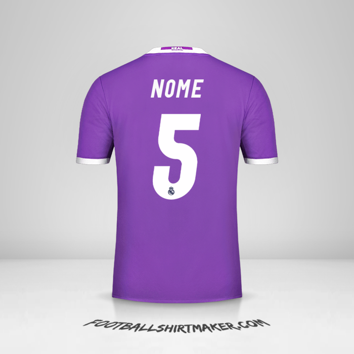 Maglia Real Madrid CF 2016/17 Seconda -  nome - 5