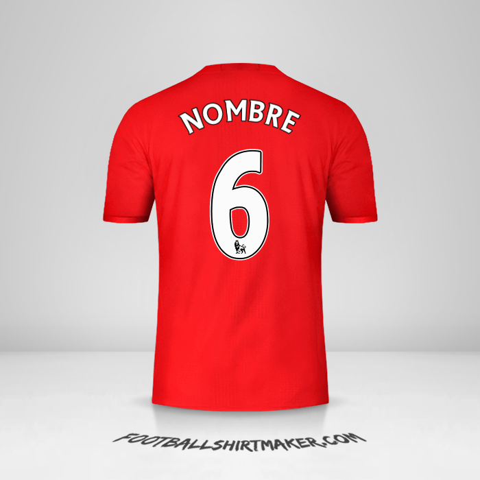 Jersey Manchester United 2016/17 -  nombre - 6