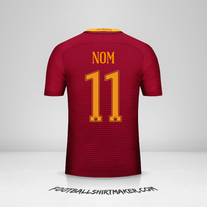 Maillot AS Roma 2016/17 -  nom - 11