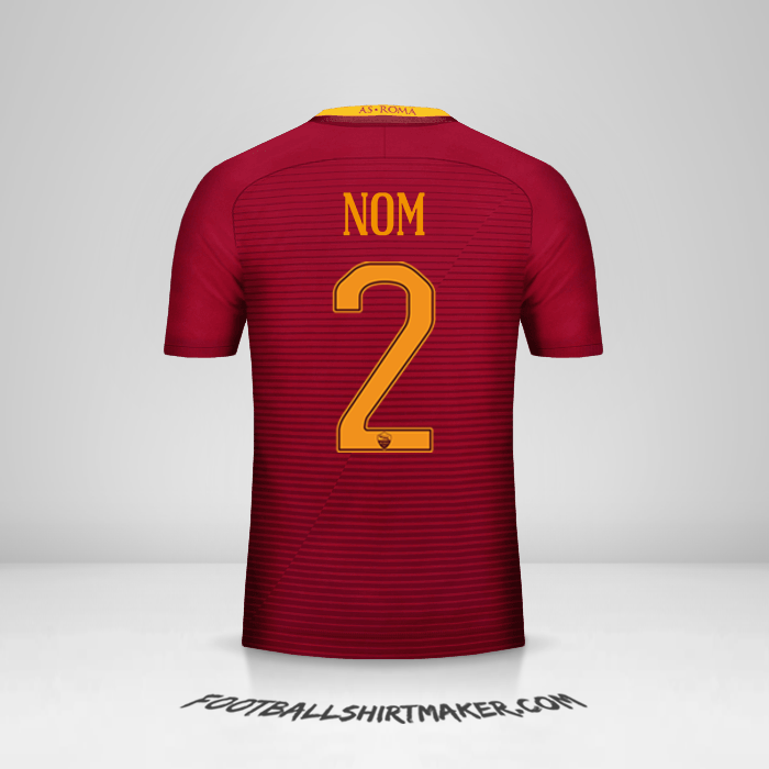 Maillot AS Roma 2016/17 -  nom - 2