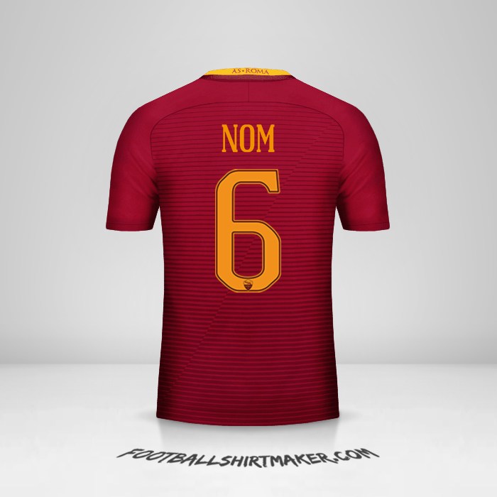 Maillot AS Roma 2016/17 -  nom - 6