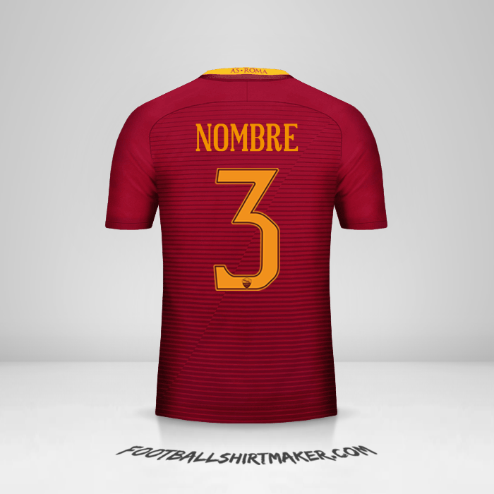 Jersey AS Roma 2016/17 -  nombre - 3