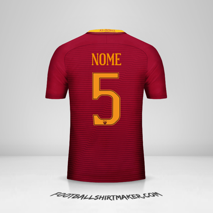 Camisola AS Roma 2016/17 -  nome - 5