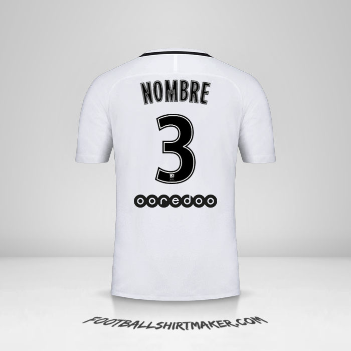 Jersey Paris Saint Germain 2016/17 Tercera -  nombre - 3