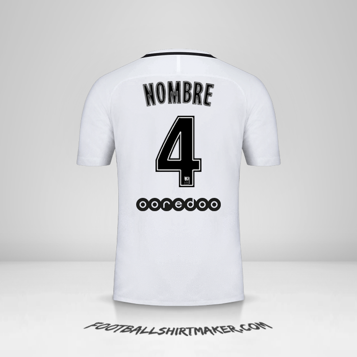 Jersey Paris Saint Germain 2016/17 Tercera -  nombre - 4