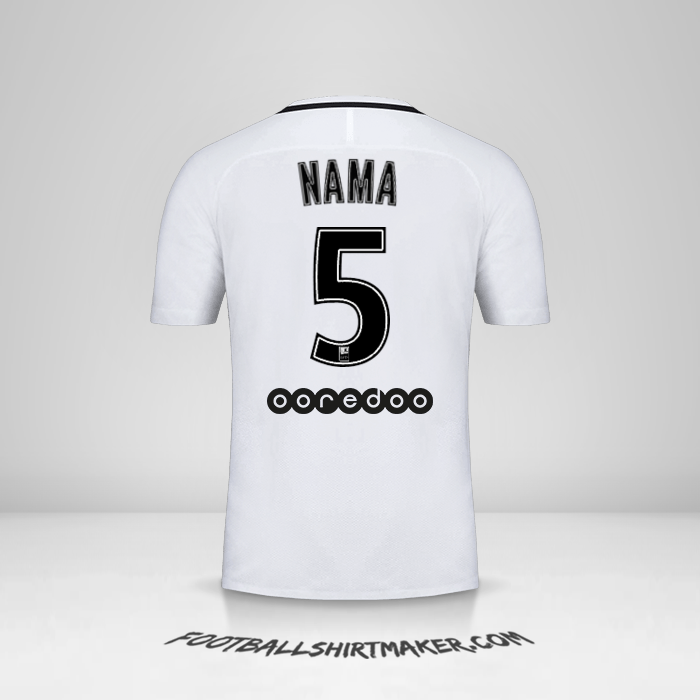 Jersey Paris Saint Germain 2016/17 Ketiga -  nama - 5