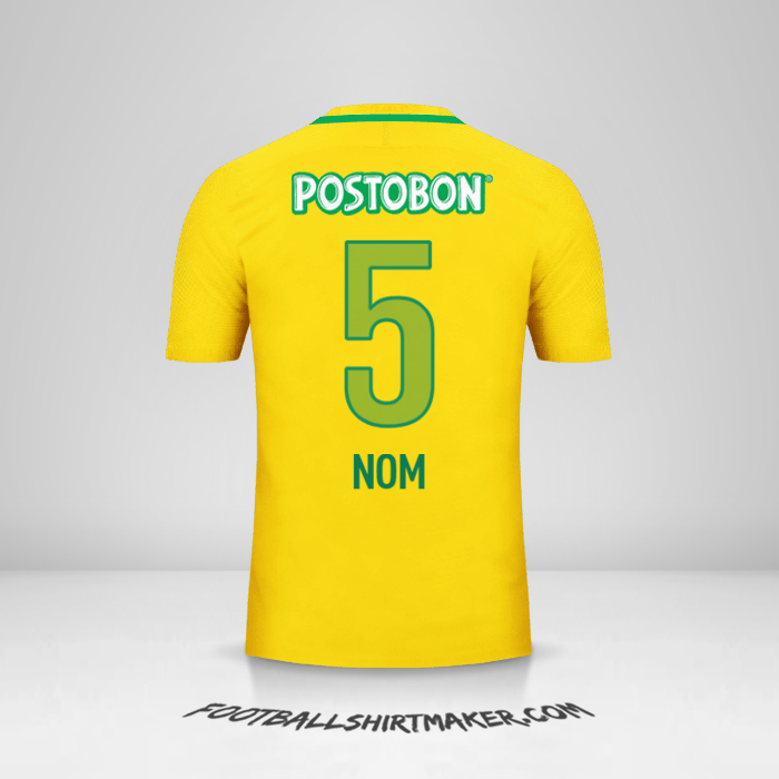 Maillot Atletico Nacional 2017 Extérieur -  nom - 5