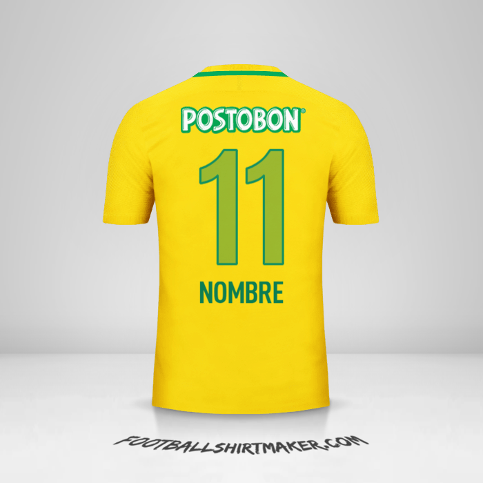 Jersey Atletico Nacional 2017 Visita -  nombre - 11