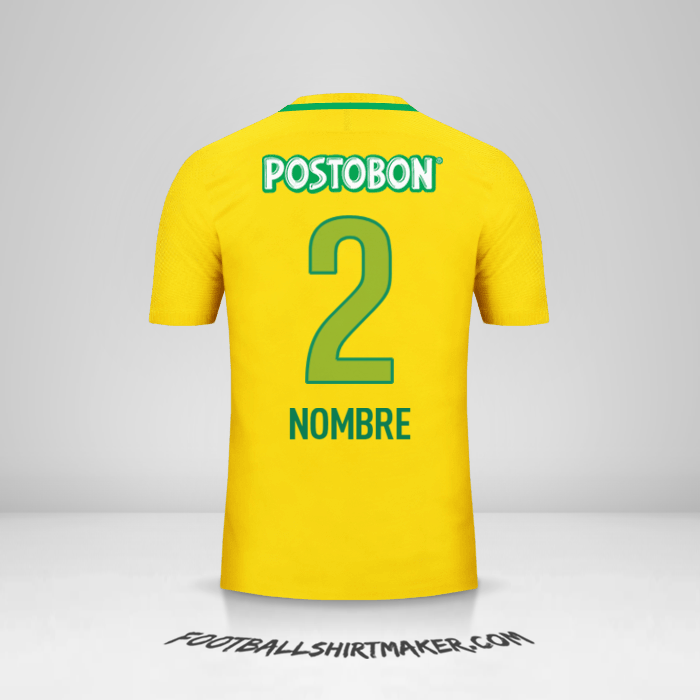 Jersey Atletico Nacional 2017 Visita -  nombre - 2