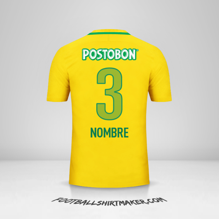 Jersey Atletico Nacional 2017 Visita -  nombre - 3