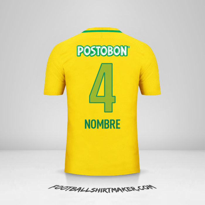 Jersey Atletico Nacional 2017 Visita -  nombre - 4