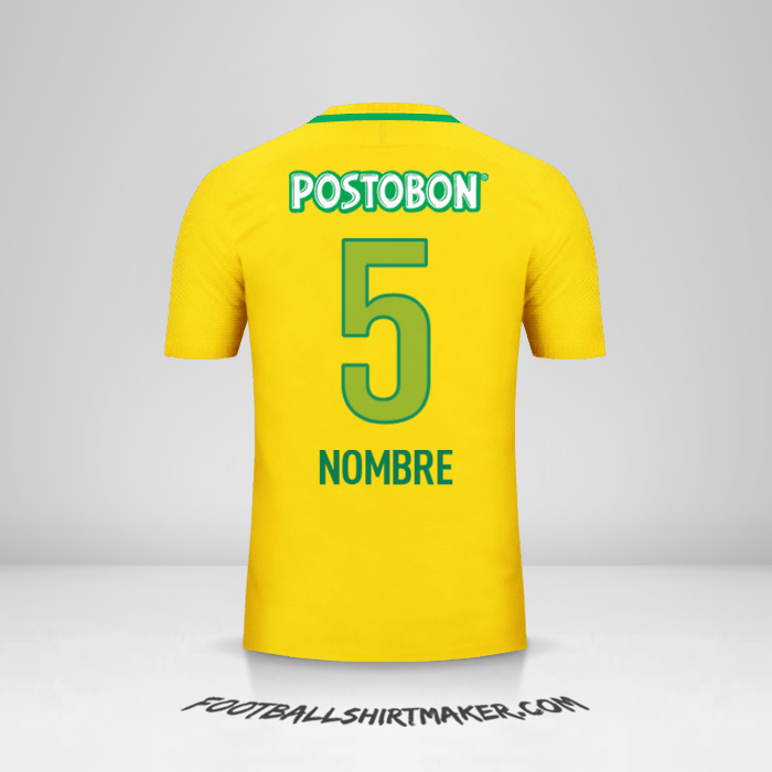 Jersey Atletico Nacional 2017 Visita -  nombre - 5