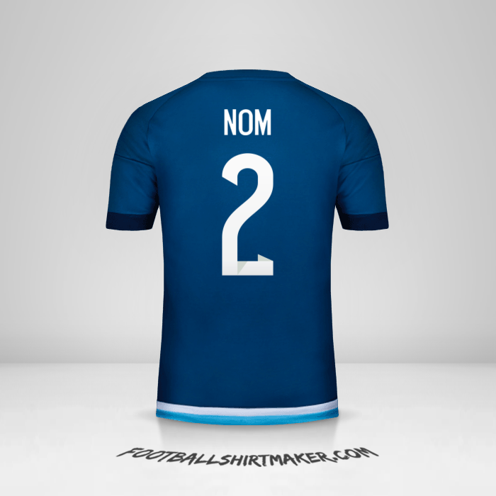 Maillot Argentine 2016 Extérieur -  nom - 2