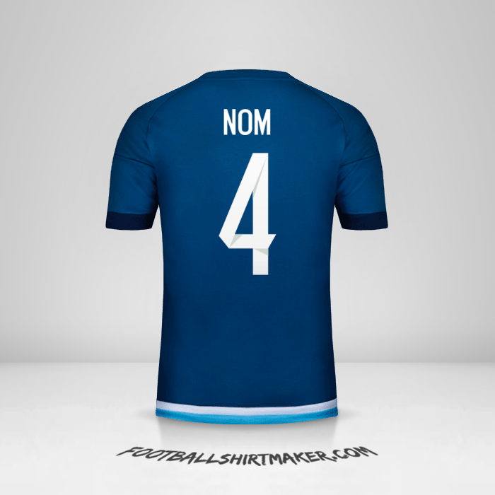 Maillot Argentine 2016 Extérieur -  nom - 4