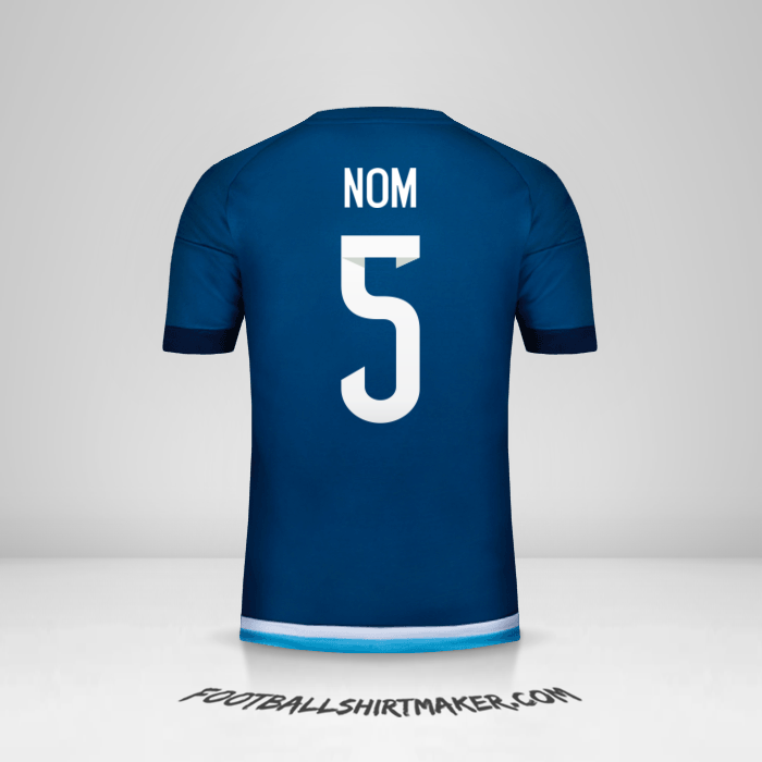 Maillot Argentine 2016 Extérieur -  nom - 5