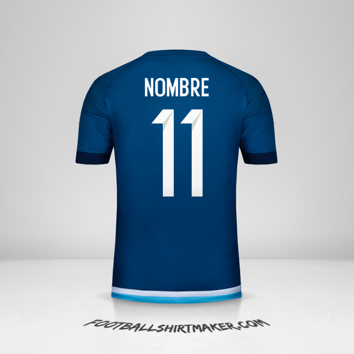 Jersey Argentina 2016 Visita -  nombre - 11