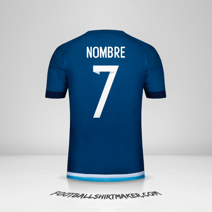 Jersey Argentina 2016 Visita -  nombre - 7