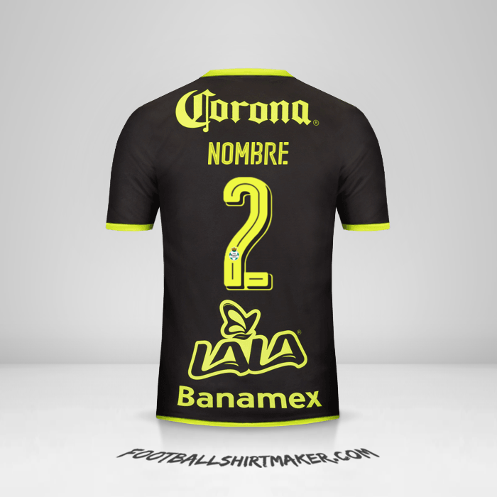 Jersey Santos Laguna 2016/17 Visita -  nombre - 2