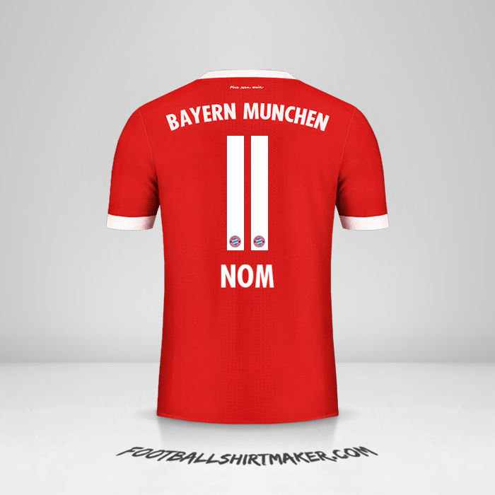 Maillot FC Bayern Munchen 2017/18 -  nom - 11