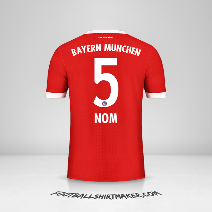 Maillot FC Bayern Munchen 2017/18 -  nom - 5