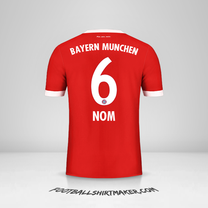 Maillot FC Bayern Munchen 2017/18 -  nom - 6