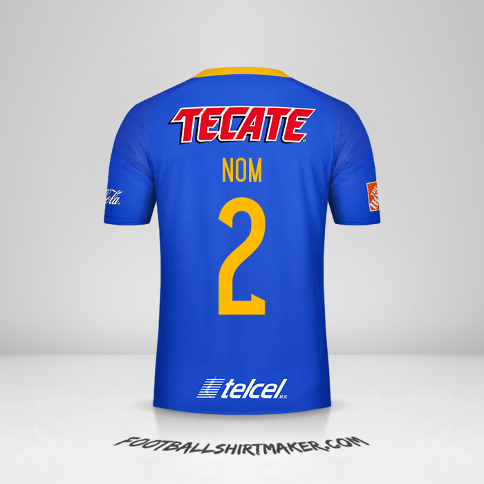 Maillot Tigres UANL 2016/17 Extérieur -  nom - 2