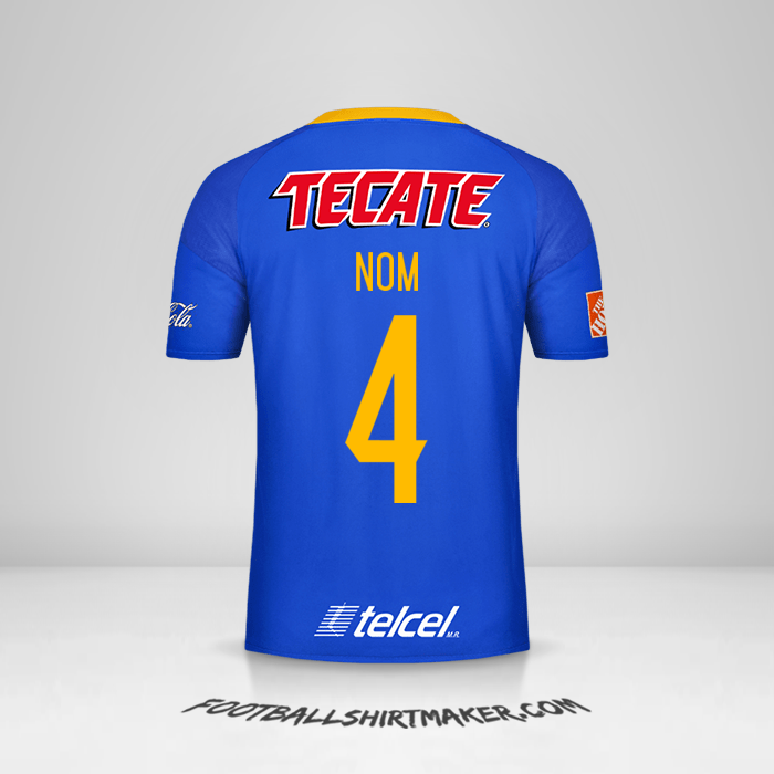 Maillot Tigres UANL 2016/17 Extérieur -  nom - 4