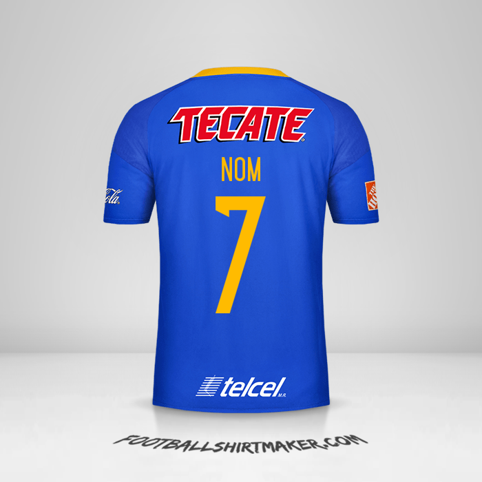 Maillot Tigres UANL 2016/17 Extérieur -  nom - 7