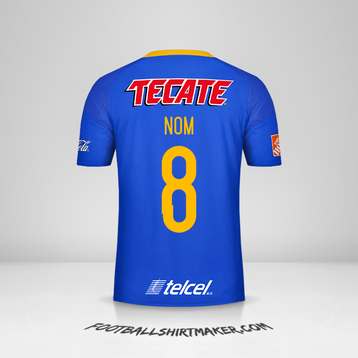 Maillot Tigres UANL 2016/17 Extérieur -  nom - 8