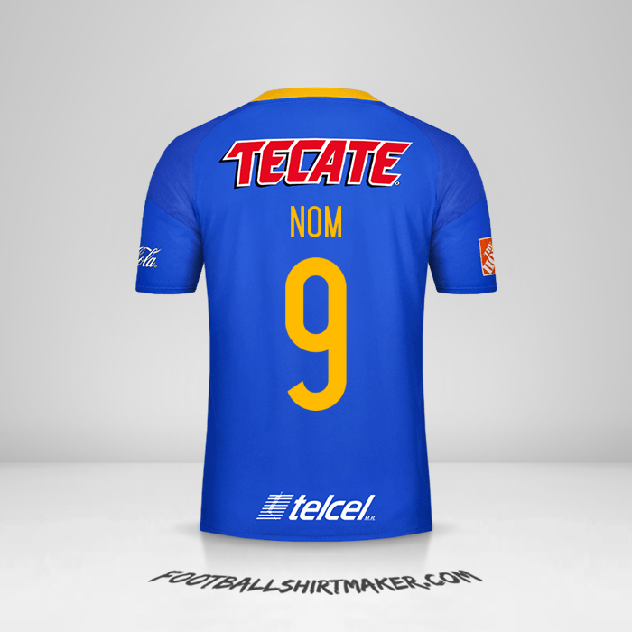 Maillot Tigres UANL 2016/17 Extérieur -  nom - 9