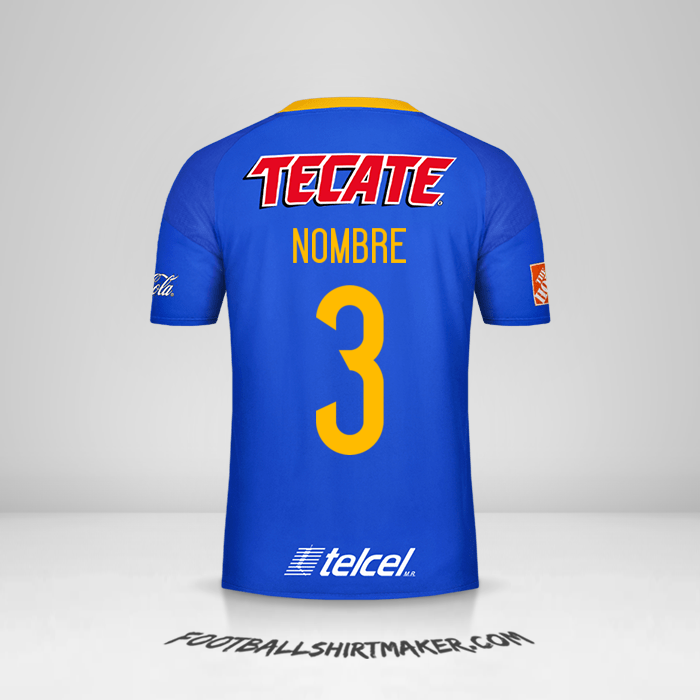 Jersey Tigres UANL 2016/17 Visita -  nombre - 3