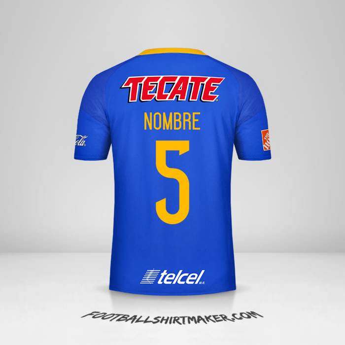 Jersey Tigres UANL 2016/17 Visita -  nombre - 5