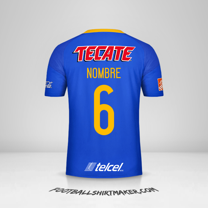 Jersey Tigres UANL 2016/17 Visita -  nombre - 6