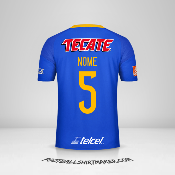 Camisola Tigres UANL 2016/17 Alternativa -  nome - 5