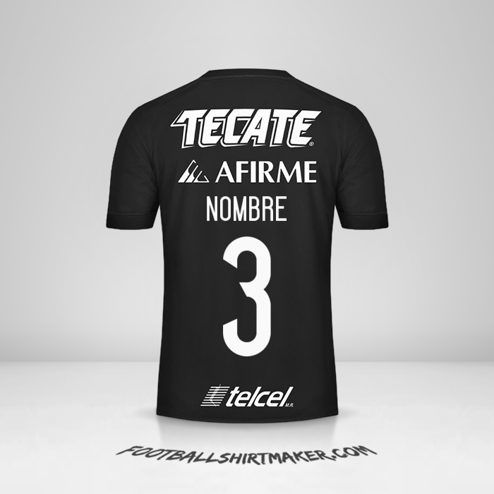 Camiseta Tigres UANL 2017 Tercera -  nombre - 3
