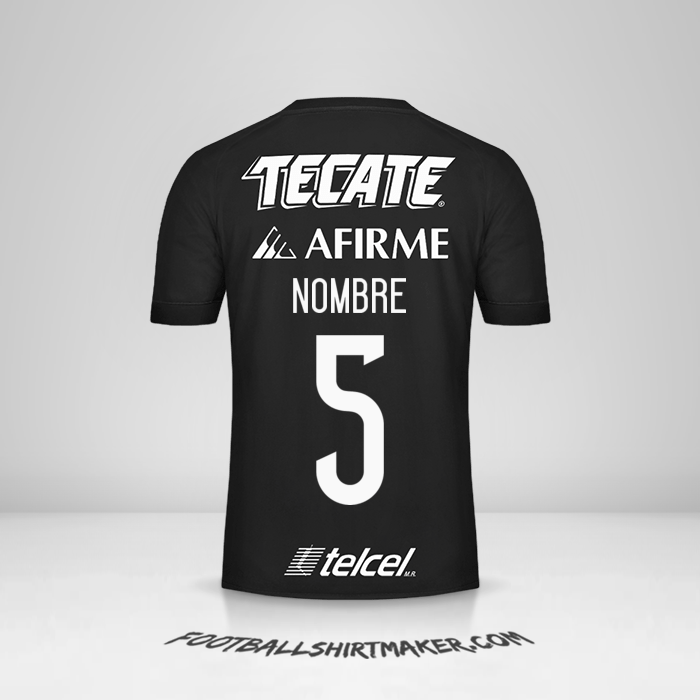Jersey Tigres UANL 2017 Tercera -  nombre - 5