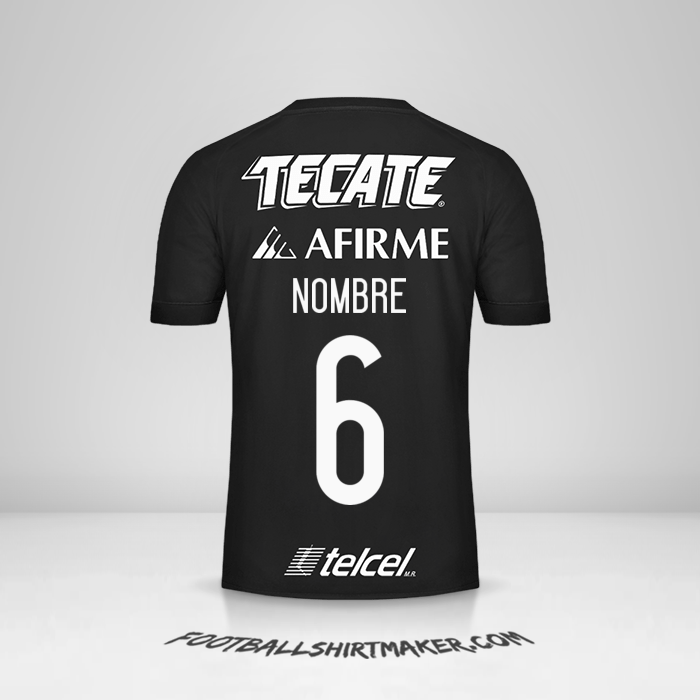 Jersey Tigres UANL 2017 Tercera -  nombre - 6
