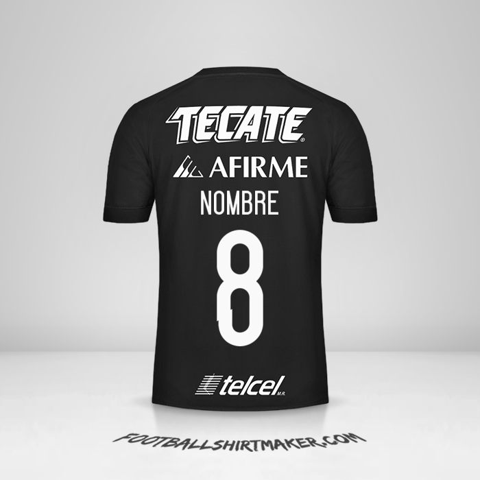 Camiseta Tigres UANL 2017 Tercera -  nombre - 8