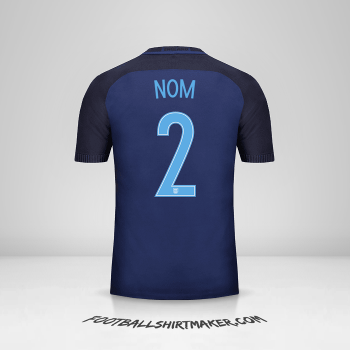Maillot Angleterre 2017 Extérieur -  nom - 2