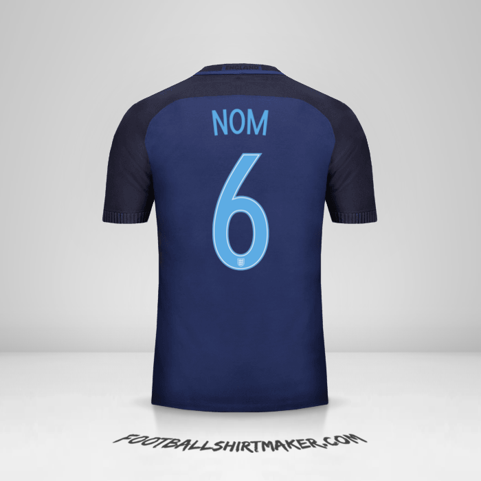 Maillot Angleterre 2017 Extérieur -  nom - 6