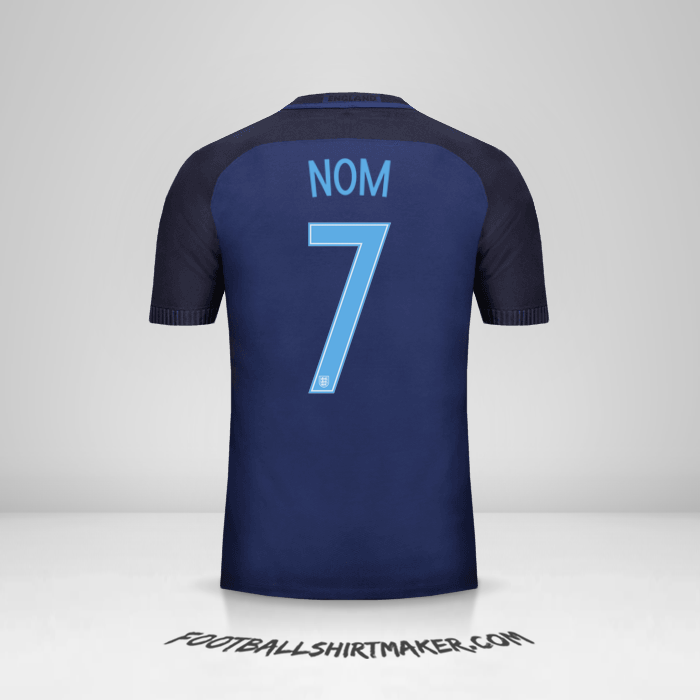 Maillot Angleterre 2017 Extérieur -  nom - 7