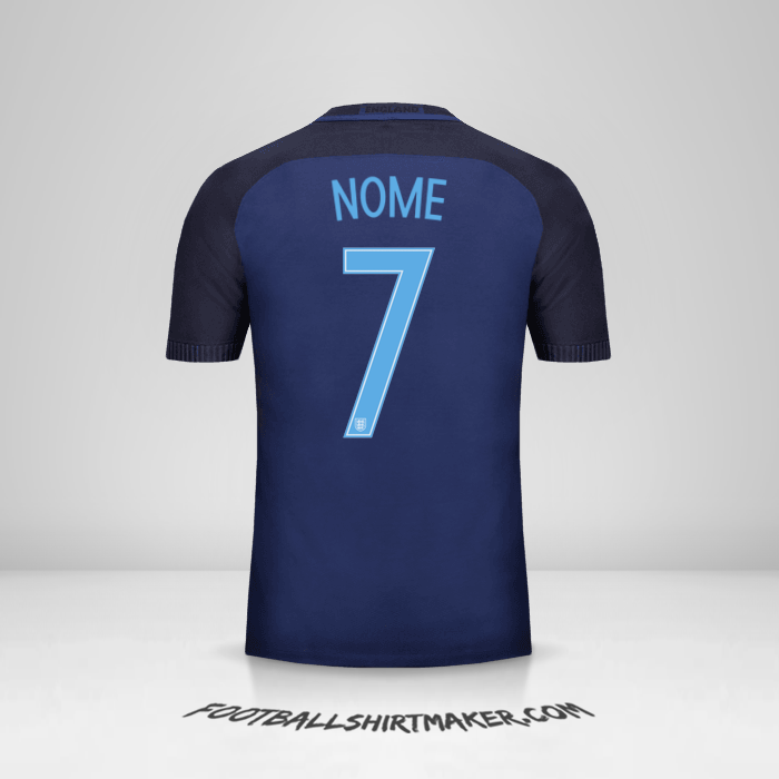 Maglia Inghilterra 2017 Seconda -  nome - 7