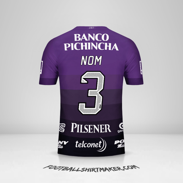 Maillot Barcelona SC 2017 Extérieur -  nom - 3