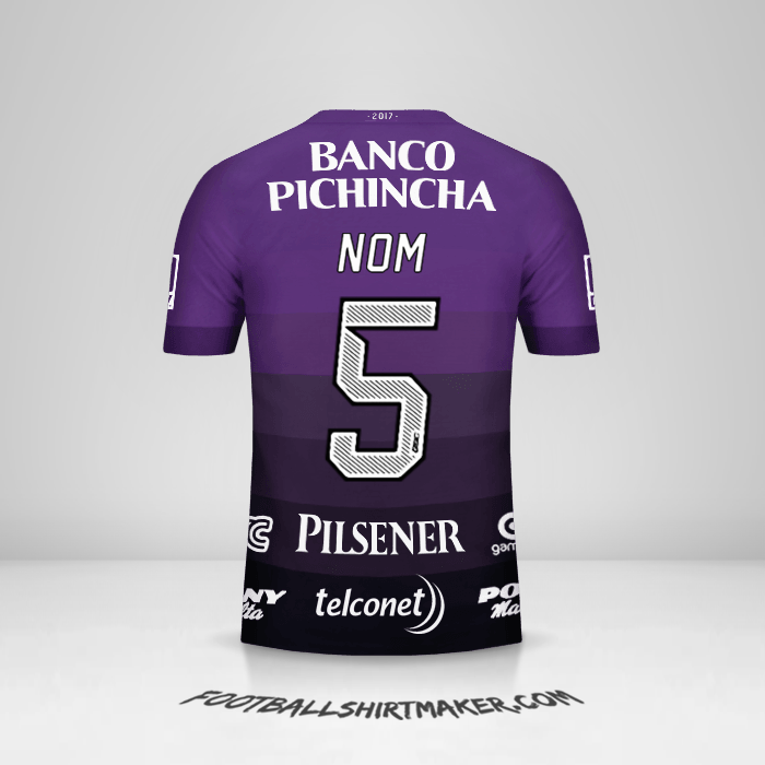 Maillot Barcelona SC 2017 Extérieur -  nom - 5