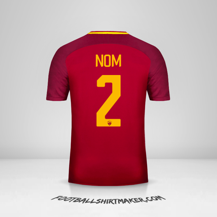 Maillot AS Roma 2017/18 -  nom - 2
