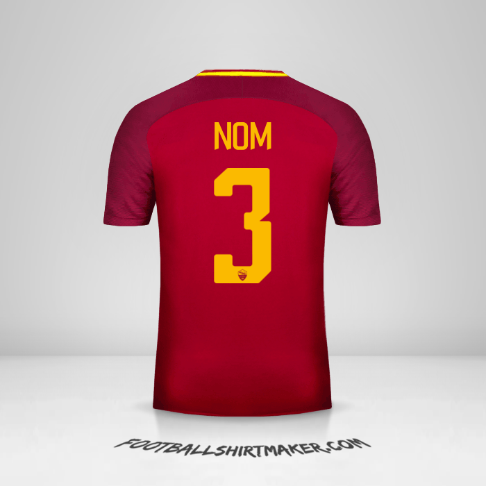 Maillot AS Roma 2017/18 -  nom - 3