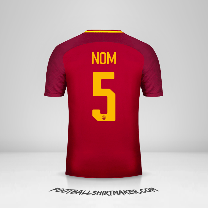 Maillot AS Roma 2017/18 -  nom - 5